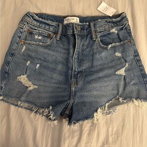 Abercrombie & Fitch Frayed Blue Jean Shorts